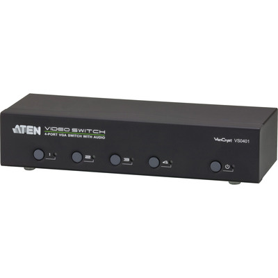 ATEN VS0401 Monitor-Umschalter VGA 4-fach, mit Audio, über RS-232 steuerbar ATEN VS0401 Monitor-Umschalter VGA 4-fach, mit Audio, über RS-232 steuerbar