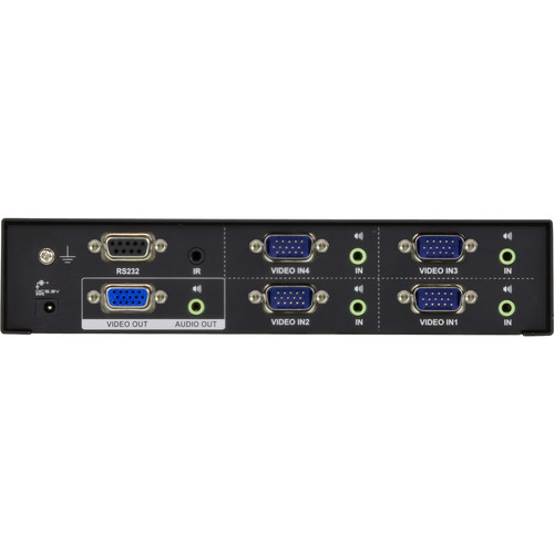 ATEN VS0401 Monitor-Umschalter VGA 4-fach, mit Audio, über RS-232 steuerbar