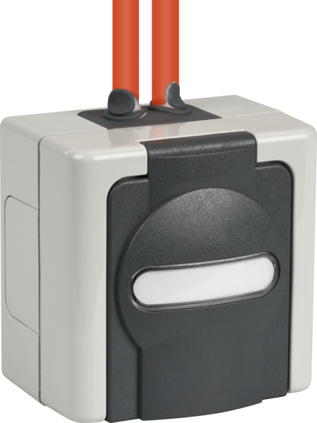 Aufputz-Feuchtraum Leergehäuse -- für 2 Keystone Module IP44 Farbe grau