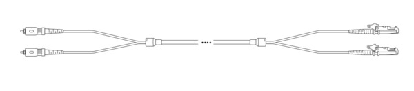 Breakout I-V(ZN) HH 2E 9/125µm  SC - E2000®, 1m Glasfaser Trunkkabel