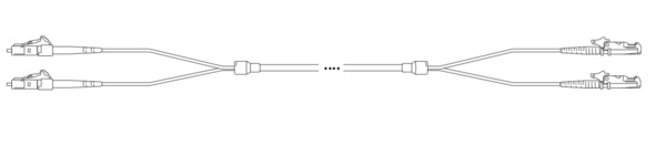 Breakout I-V(ZN) HH OM2 50/125µm, LC/E2000® 12G 1,0m Glasfaser Trunkkabel