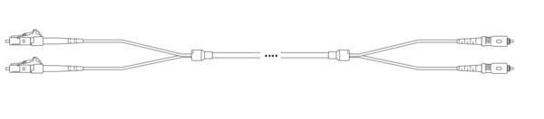 Breakout I-V(ZN) HH OM3 50/125µm LC/SC, 12G 1m Glasfaser Trunkkabel