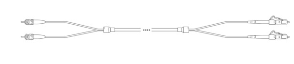 Breakout I-V(ZN) HH OM3 50/125µm ST/LC, 2G 1,0m Glasfaser Trunkkabel