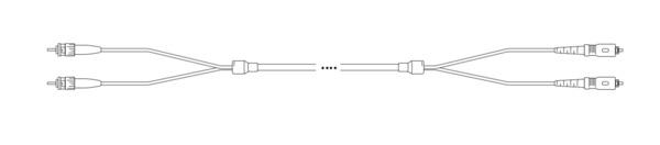 Breakout I-V(ZN) HH OM3 50/125µm ST/SC, 12G 1,0m Glasfaser Trunkkabel