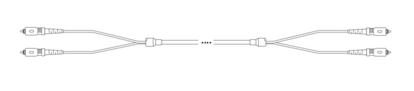 Breakout I-V(ZN) HH OM4 50/125µm SC/SC, 1m Aqua Glasfaser Trunkkabel