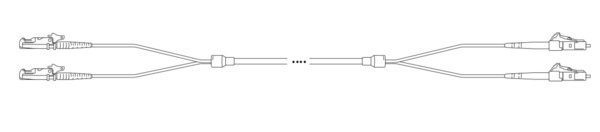 Breakout I-V(ZN) HH OS2 9/125µm, E2000®-APC/LC 2E 1,0m Glasfaser Trunkkabel
