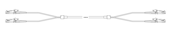 Breakout I-V(ZN) HH OS2 9/125µm E2000®/, E2000® 2E 1,0m Glasfaser Trunkkabel