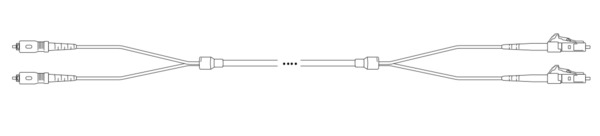 Breakout I-V(ZN) HH OS2 9/125µm SC/LC 8E, 1,0m Glasfaser Trunkkabel