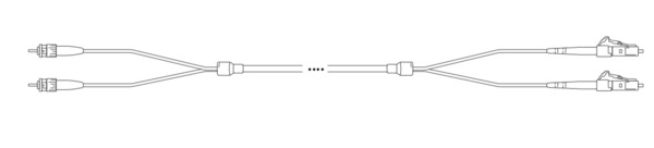 Breakout I-V(ZN) HH OS2 9/125µm ST/LC, 12E 1m Glasfaser Trunkkabel