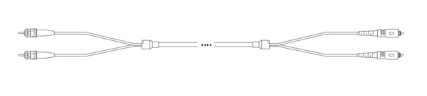 Breakout I-V(ZN) HH OS2 9/125µm ST/SC 4E, 1,0m Glasfaser Trunkkabel