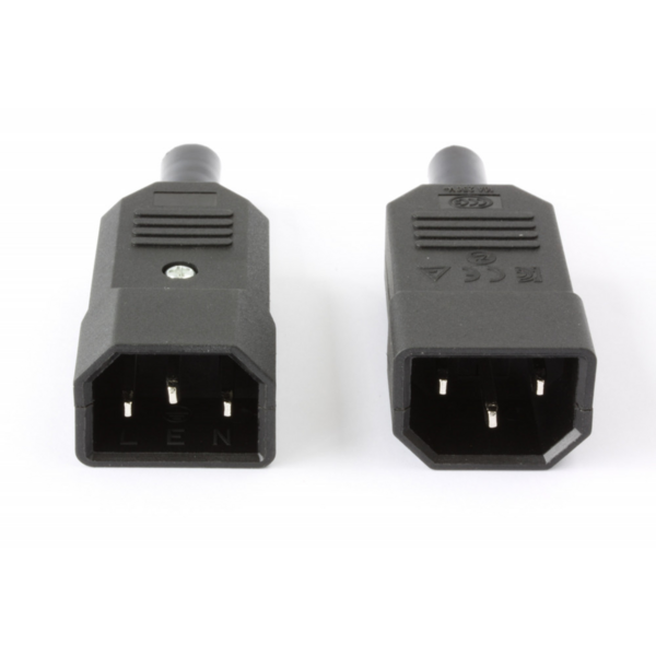 C14 Stecker zur Montage, 10A - 250V, VDE, 3-polig CEE