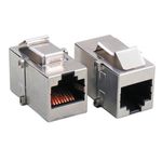 Cat.5e Snap-In, Buchse/Buchse, geschirmt, Edelstahl Cat.5e Snap-In, Buchse/Buchse, geschirmt, Edelstahl