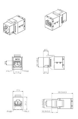 Cat.6 Snap-In, Buchse/Buchse ungeschirmt Cat.6 Snap-In, Buchse/Buchse ungeschirmt