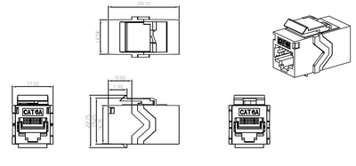 Cat.6A Snap-In, Buchse/Buchse geschirmt Cat.6A Snap-In, Buchse/Buchse geschirmt