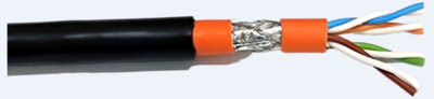Cat.7 Innen-/Aussenkabel 1200MHz AWG23 -- S/FTP,PE Mantel, CPR Fca, innen Dca, Sw& Or, 250m