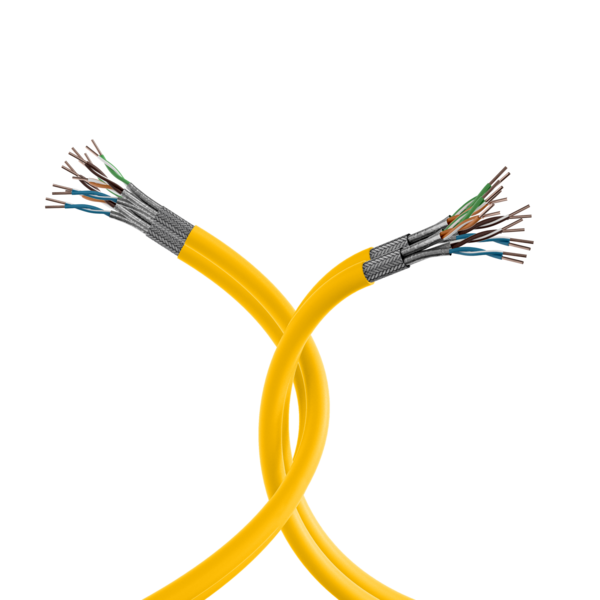 Cat.7A 1250 AWG22 S/FTP 2x4P, CPR Dca 25Gbit/s ready rapsgelb RAL1021