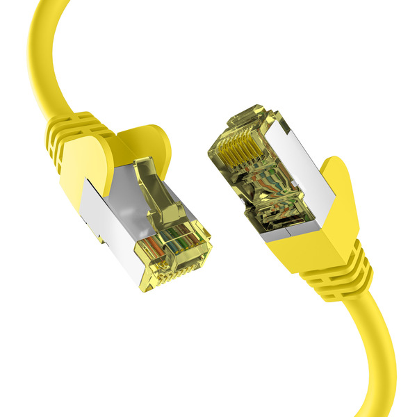 CAT6a GELB 0,25m Patchkabel S/FTP PIMF -- RJ45 Netzwerkkabel Ethernetkabel LAN DSL