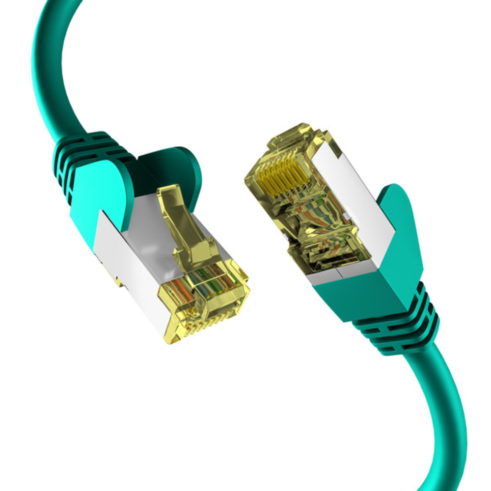 CAT6a GRÜN 0,25m Patchkabel S/FTP PIMF -- RJ45 Netzwerkkabel Ethernetkabel LAN DSL - 1 VPE = 10 Stück