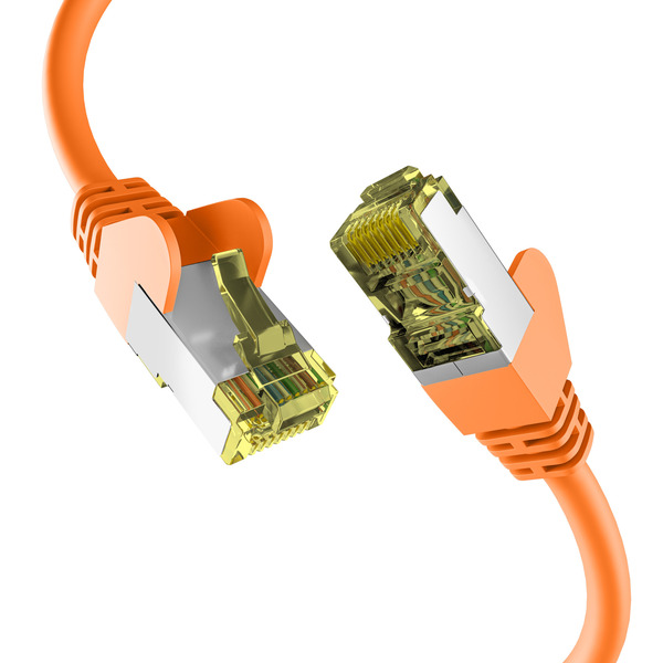 CAT6a ORANGE 0,15m Patchkabel S/FTP PIMF -- RJ45 Netzwerkkabel Ethernetkabel LAN DSL