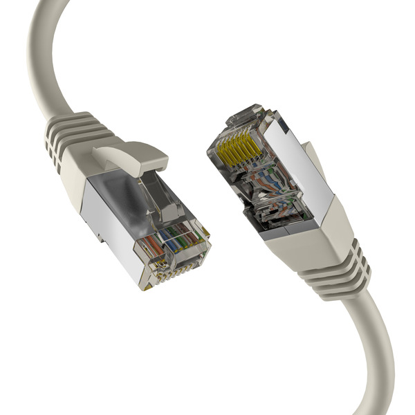 CAT8.1 GRAU 0,25m RJ45 PATCHKABEL S/FTP PIMF -- LSZH 2000MHZ 40GB NETZWERKKABEL