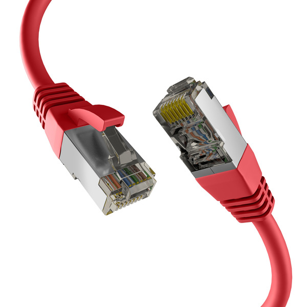 CAT8.1 ROT 0,50m RJ45 PATCHKABEL S/FTP PIMF -- LSZH 2000MHZ 40GB NETZWERKKABEL