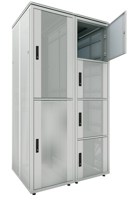 Co-Location Rack PRO, 1 x 42HE, 600x1000 -- mm, F+R 1-tlg. perforiert, RAL9005