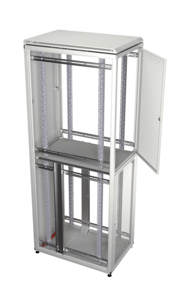 Co-Location Rack PRO, 2 x 20HE, 800x1000 mm -- RAL7035, Front- / Rücktüren 2-teilig, perforiert