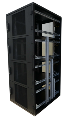 Co-Location Rack PRO, 4 x 10HE, 800x1000 -- mm, F+R 1-tlg. perforiert, RAL7035
