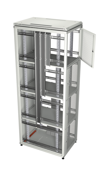 Co-Location Rack PRO, 4 x 11HE, 600x800 -- mm, F+R 1-tlg. perforiert, RAL7035