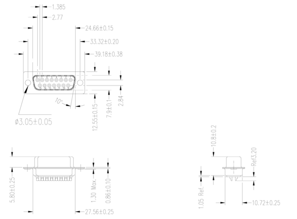 D-Sub Lötbuchse 15pol. EDF 15 LL /Z --