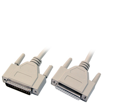 Datenkabel seriell 1:1, 2x DSub 25 -- St.-Bu., 1,0m, beige