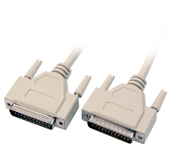 Datenkabel seriell 1:1, 2x DSub 25 -- St.-St., 1,0m, beige