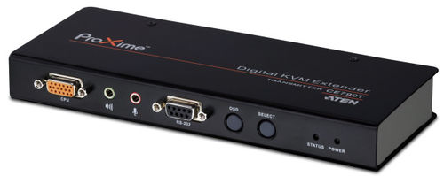 Digital USB VGA KVM Over LAN Extender m. Audio u. RS-232