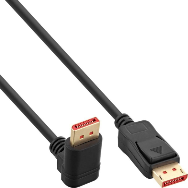 DisplayPort 1.4 Anschlusskabel, M/M 4K@120Hz, 1m schwarz 1-seitig gewinkelt