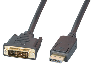 DisplayPort/DVI 24+1 Kabel, St-St -- 1m, schwarz