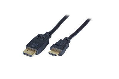 DisplayPort/-HDMI Kabel -- St.-St., 1,0m schwarz