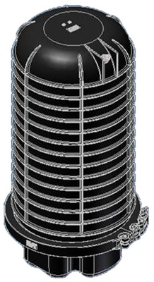 Dome Muffe flach 380mm hoch, 290 x 150mm --