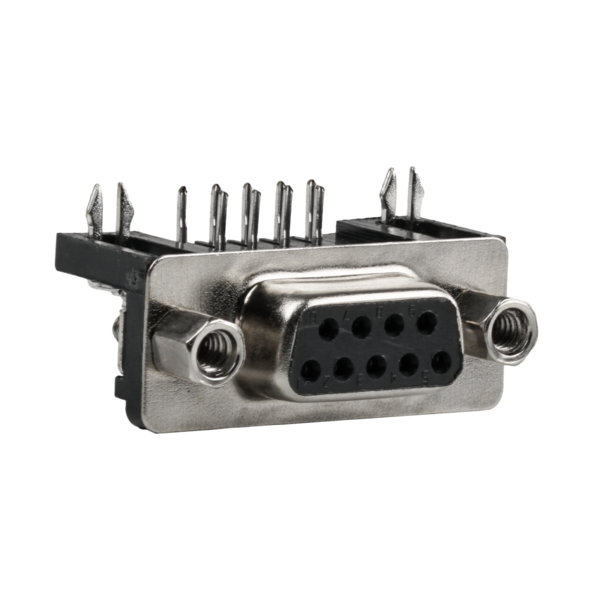 DSub Buchse 9.4 mm, 90° abgewinkelt, EURO, EDF 09 A/KG-T1 Serielle und Paralelle Kabel und Adapter