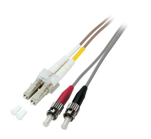 Duplex Jumper armiert LC/ST 50/125µ, 3,0mm, 1m, LSZH, OM2 Duplex Jumper armiert LC/ST 50/125µ, 3,0mm, 1m, LSZH, OM2