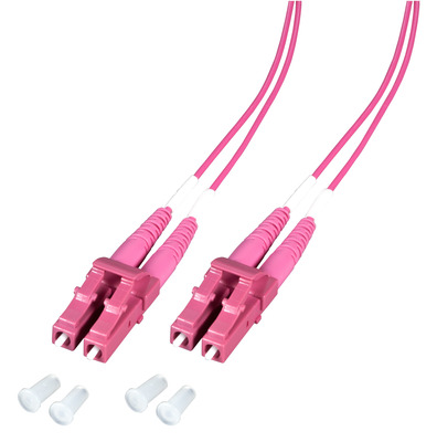 Duplex Jumper LC-LC 50/125æ, OM4, LSZH -- erika violett, 1.2mm, 0,5m Duplex Jumper LC-LC 50/125æ, OM4, LSZH -- erika violett, 1.2mm, 0,5m