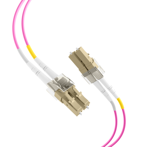 Duplex Jumper LC-LC 50/125µm, OM4, LSZH -- erika violett, 2.0mm, 1m
