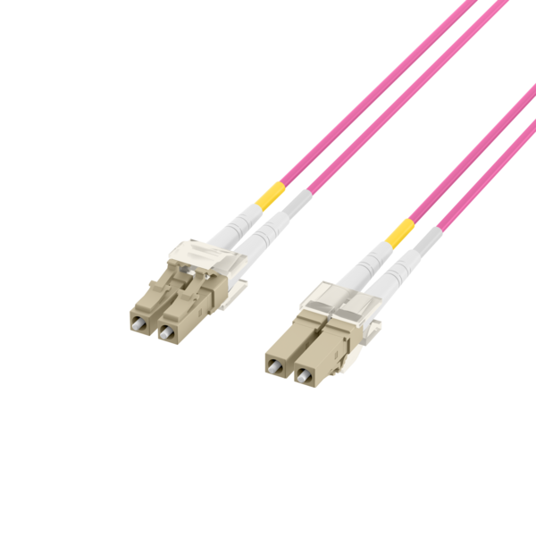 Duplex Jumper LC-LC 50/125µm, OM4, LSZH -- erika violett, 2.0mm, 1m