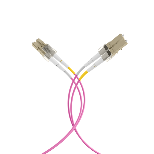 Duplex Jumper LC-LC 50/125µm, OM4, LSZH -- erika violett, 2.0mm, 1m