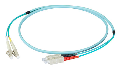 Duplex Jumper LC-SC 50/125µ, OM3, LSZH, aqua, Flat Twin 3x5mm, 7,5m Duplex Jumper LC-SC 50/125µ, OM3, LSZH, aqua, Flat Twin 3x5mm, 7,5m