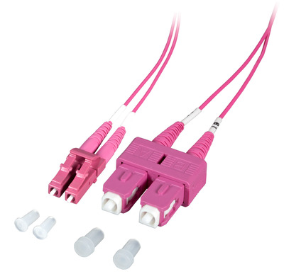 Duplex Jumper LC-SC 50/125æ, OM4, LSZH -- erika violett, 1.2mm, 0,5m Duplex Jumper LC-SC 50/125æ, OM4, LSZH -- erika violett, 1.2mm, 0,5m