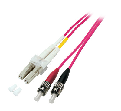 Duplex Jumper LC-ST 50/125æ, OM4, LSZH -- erika violett, 2.0mm, 0,5m Duplex Jumper LC-ST 50/125æ, OM4, LSZH -- erika violett, 2.0mm, 0,5m