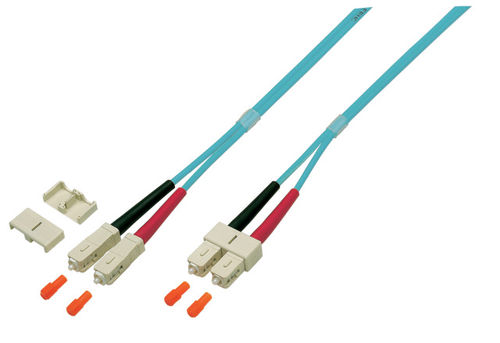 Duplex Jumper SC/SC 50/125µ 0.5 m, OM4,LSZH, violett Duplex Jumper SC/SC 50/125µ 0.5 m, OM4,LSZH, violett