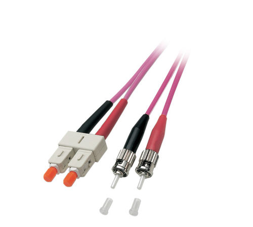 Duplex Jumper SC/ST 50/125µ 0.5 m, OM4, LSZH, violett Duplex Jumper SC/ST 50/125µ 0.5 m, OM4, LSZH, violett