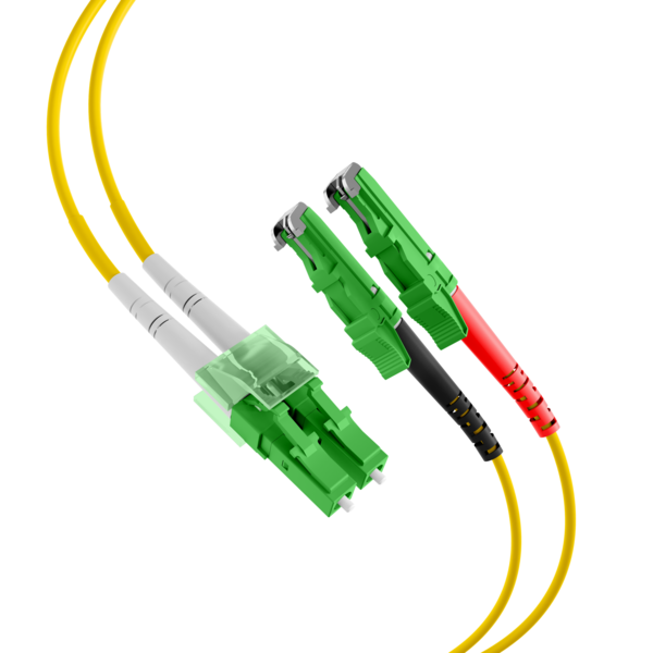 Duplex Patchkabel 2E9  E2000®/APC-LC/APC OS2 -- 1m     Ø 2x1,8mm LSZH gelb