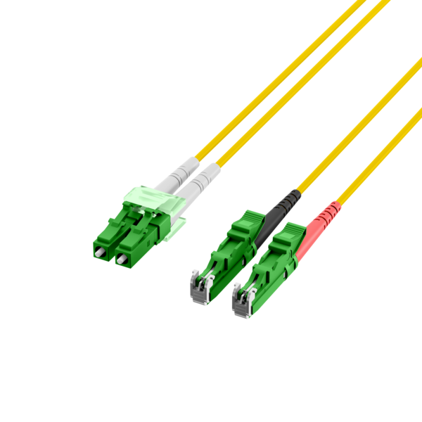 Duplex Patchkabel 2E9  E2000®/APC-LC/APC OS2 -- 1m     Ø 2x1,8mm LSZH gelb